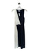 Equipment Size 6 White & Navy Viscose Sleeveless Color Block Midi Dress White & Navy / 6