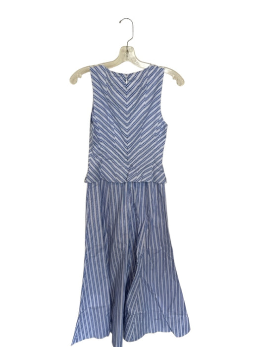 Made in Studio Size XS Blue & White Cotton Sleeveless Striped Back Zip Dress Blue & White / XS