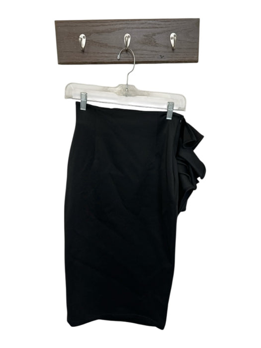 Theo the Label Size XS Black Neoprene Pleat Detail Stretch Mini Dress Black / XS