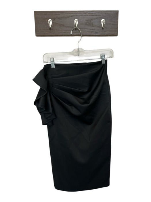Theo the Label Size XS Black Neoprene Pleat Detail Stretch Mini Dress Black / XS