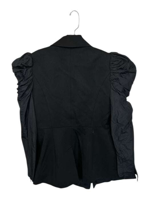 Theo the Label Size S Black Polyester Blend Long Sleeve Ruffle Detail Jacket Black / S