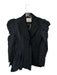 Theo the Label Size S Black Polyester Blend Long Sleeve Ruffle Detail Jacket Black / S