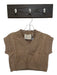 Theo the Label Size XS Tan Cotton Short Sleeve Cropped V Neck Top Tan / XS