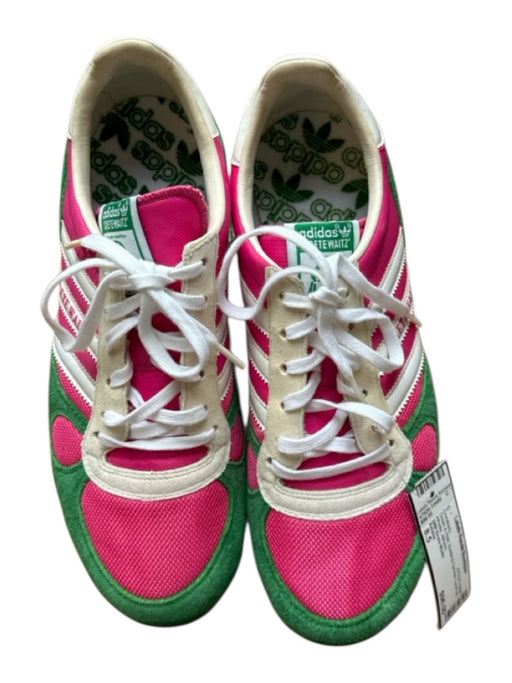 Adidas Shoe Size 8.5 Green & Pink Suede & Canvas Lace Up Athletic Sneakers Green & Pink / 8.5