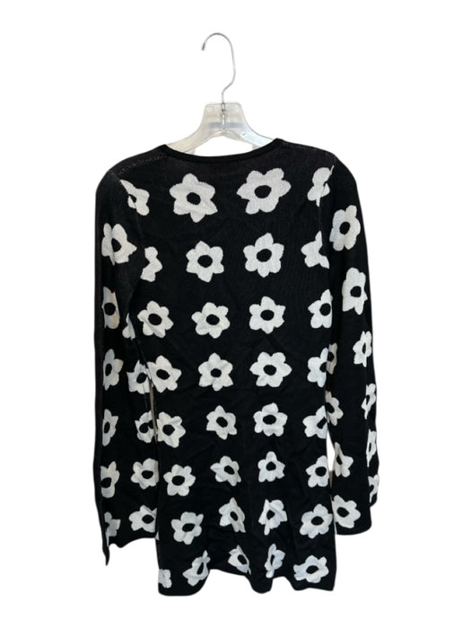 Kitri Size XS Black & White Long Sleeve Flowers Dress Black & White / XS