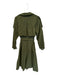 Jovonna Size 6 Olive Green Tencel Blend Long Sleeve Button Down Belted Coat Olive Green / 6
