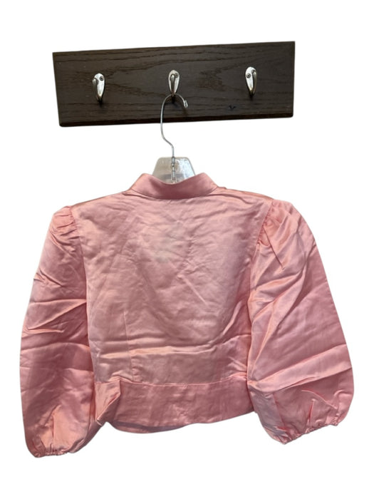Kitri Size 4 Pink & Red Viscose Blend Long Balloon Sleeve Button Down Top Pink & Red / 4