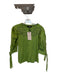 Veroalfie Size Est M Green Cotton 3/4 Balloon Sleeve Beaded leaves Top Green / Est M