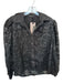 Veroalfie Size 1/S Black Mesh Long Balloon Sleeve Ruffles Button Down Top Black / 1/S