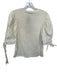 Veroalfie Size Est S Cream & Purple Cotton Blend Long Balloon Sleeve Top Cream & Purple / Est S