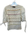 Veroalfie Size Est S Cream & Purple Cotton Blend Long Balloon Sleeve Top Cream & Purple / Est S
