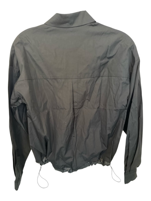 Theo the Label Size XS Black Cotton Long Balloon Sleeve Drawstring Waist Top Black / XS