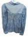 Veroalfie Size 1/S Baby Blue Lace Long Balloon Sleeve Ruffles Button Down Top Baby Blue / 1/S