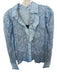 Veroalfie Size 1/S Baby Blue Lace Long Balloon Sleeve Ruffles Button Down Top Baby Blue / 1/S