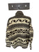 Size Est L Cream & Brown Wool Western Knit Full Zip Men's Jacket Cream & Brown / Est L