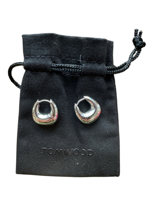 TomWood Silver Metal Hinge Huggie Earrings Silver