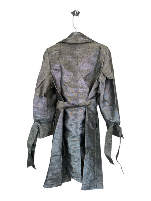 Jovonna Size XXS Silver & Gold Polyester Metallic Belted Full length Coat Silver & Gold / XXS