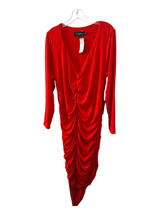 11 Honoré Size 18 Red Long Sleeve Rouched Dress Red / 18