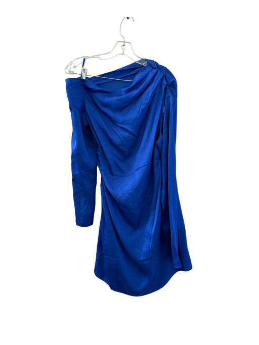 A.L.C. Size 8 Blue Viscose Off Shoulder Long Sleeve Dress Blue / 8