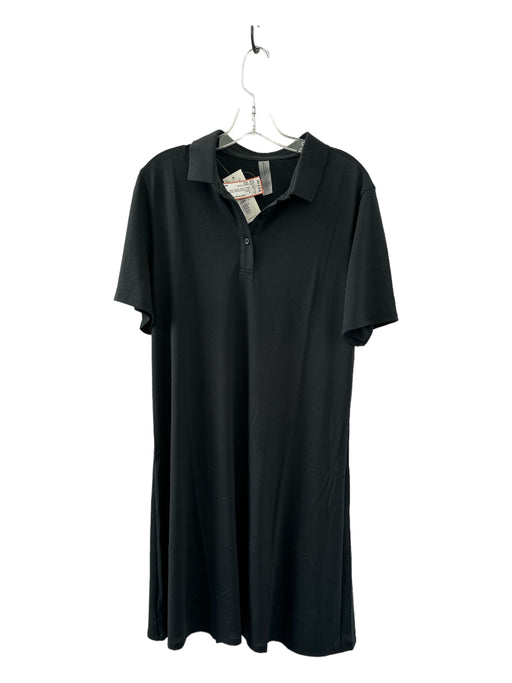 Outdoor Voices Size XXL Black Recycled Polyester Short Sleeve Collar Dress Black / XXL