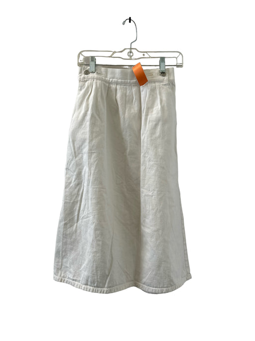Club Monaco Size Est M White Cotton Pleated Denim Midi Skirt White / Est M