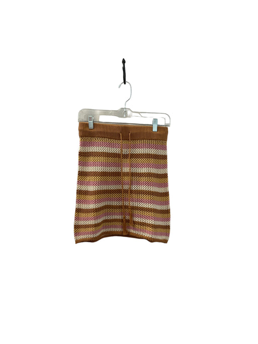 L Space Size S Tan & Pink Cotton Crochet Drawstring Skirt Tan & Pink / S