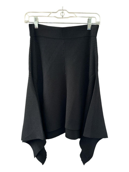 A.L.C. Size L Black Viscose Blend Elastic Waist Ribbed Skirt Black / L