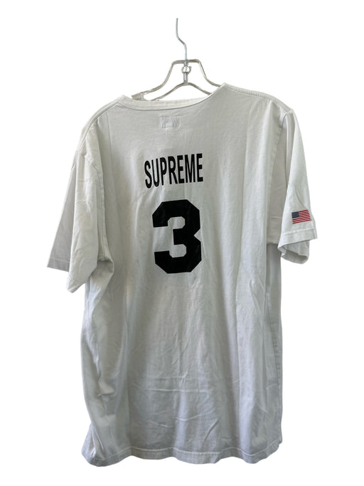 supreme Size L Black & White Cotton Buttons Men's T-Shirt L