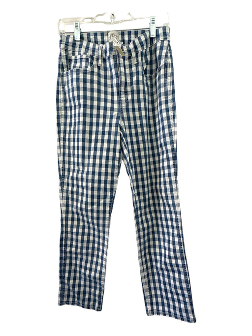 J. Crew Size 28 Blue & White Cotton High Waist Checkered Pants Blue & White / 28