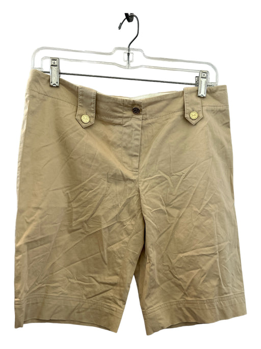 Tory Burch Size 7 Khaki Cotton Blend High Rise Bermuda Shorts Khaki / 7