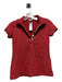 Burberry Size XS Red & Tan Cotton Short Sleeve Polo Top Red & Tan / XS