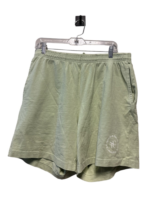 Sporty & Rich Size L Sea Green Cotton Elastic Waist Athletic Shorts Sea Green / L