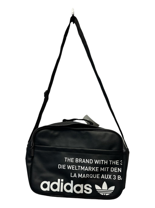 Adidas Black & White Vegan Leather Messenger Men's Bag