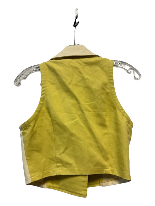Kurt Lyle Size S Yellow & White Cotton Front Zip color block Top Yellow & White / S