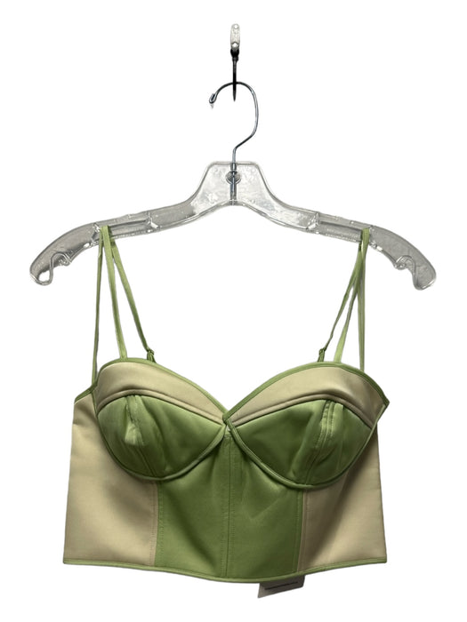 Finders Keepers Size 4 Lime & Taupe Polyester Blend Spaghetti Strap Cropped Top Lime & Taupe / 4