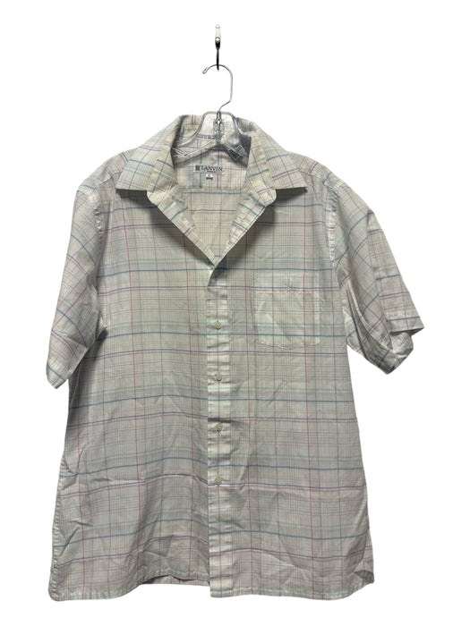 Lanvin Vintage Size L Pastel Print Cotton Plaid Button Down Men's Shirt L