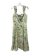 Slate & Willow Size 4 Green & Pink Viscose Sleeveless Butterflies Midi Dress Green & Pink / 4