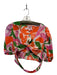 Banjanan Size L Orange & Green Cotton Short Sleeve Flowers Cropped Top Orange & Green / L