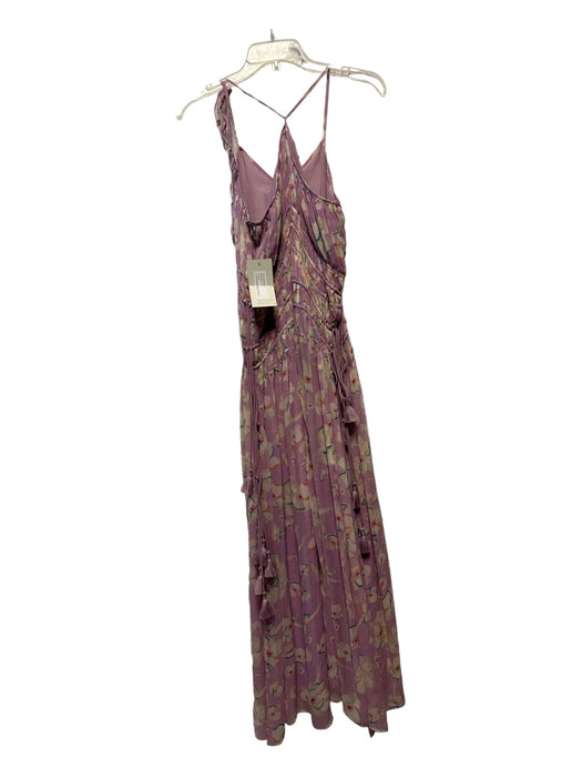 Joie Size S Purple & White Silk Spaghetti Strap Floral Maxi Dress Purple & White / S