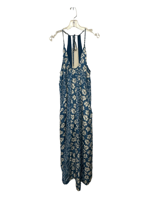 Rebecca Taylor Size XL Blue & White Silk Spaghetti Strap Abstract Wrap Dress Blue & White / XL