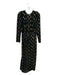 Yumi Kim Size M Black & Gold Long Sleeve Metallic Elastic Waist Maxi Dress Black & Gold / M