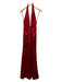 Fame and Partners Size 6 Wine Polyester Halter Neck Front Twist Slits Gown Wine / 6
