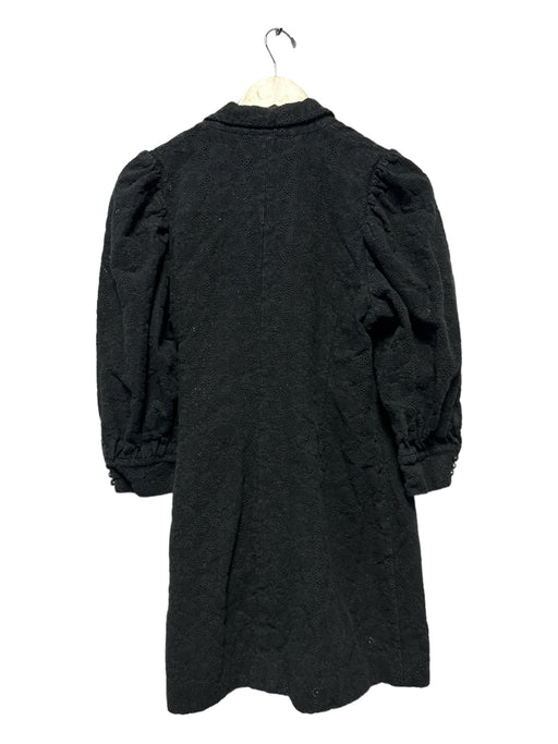 Hofmann Size 42 Black Cotton Long Sleeve Eyelet Wrap Midi Dress Black / 42