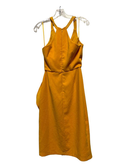 harlyn Size XS Orange Polyester Blend Spaghetti Strap Ruffles Midi Dress Orange / XS