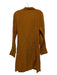 L Space Size XL Brown Viscose Blend Long Sleeve Front Tie Textured Dress Brown / XL
