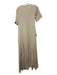 Love, Whit Size L nude Polyester Short Sleeve Buttons Waist tie Maxi Dress nude / L