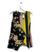 Diane Von Furstenberg Size S Yellow & Navy Silk Sleeveless Striped Flowers Top Yellow & Navy / S