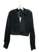 BCBG Maxazria Size L Black Rayon & Cotton Long Sleeve Lace Cropped Top Black / L