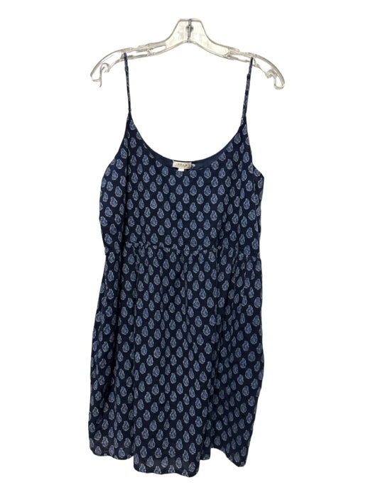 Soft Joie Size L Navy Cotton Spaghetti Strap Block Print Dress Navy / L