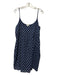 Soft Joie Size L Navy Cotton Spaghetti Strap Block Print Dress Navy / L